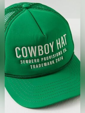 Free People Green Cowboy Hat Trucker Cap